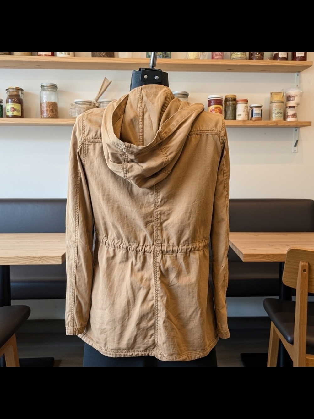 NWOT Mossimo Supply Co. 2015 Women’s Canvas Hooded Utility Jacket Camel Size L - Picture 3 of 11